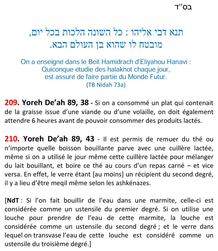 2 halakhot par jour - № 148